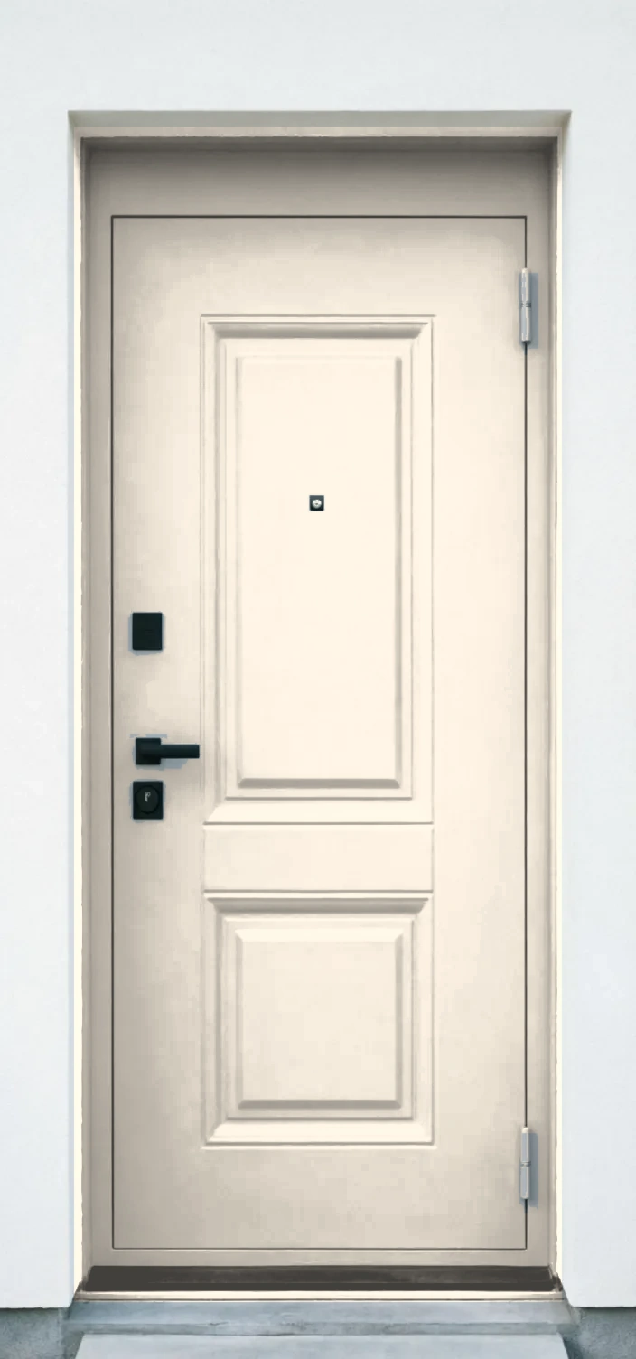 Стальная дверь «Лайт» с зеркалом кремово-белый в Электростали